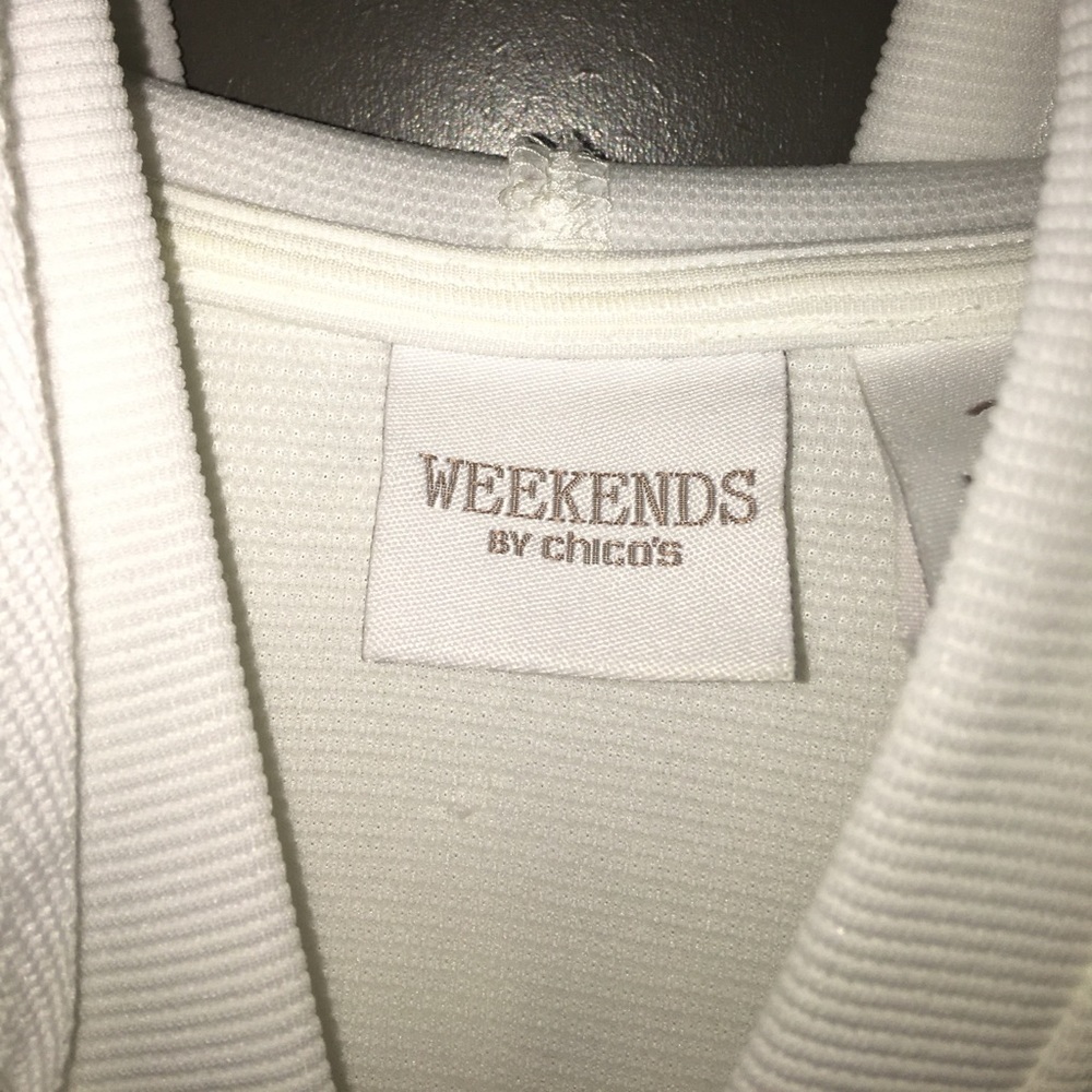 A hoodie/sweater. Weekends by Chico’s.